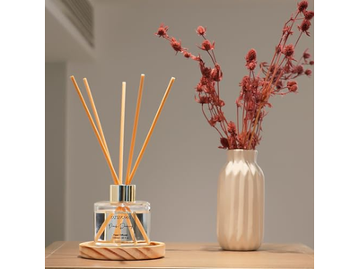 Reed Diffuser Cover Home Decor Round Bottle Clear Stone Glass Black Square 300Ml